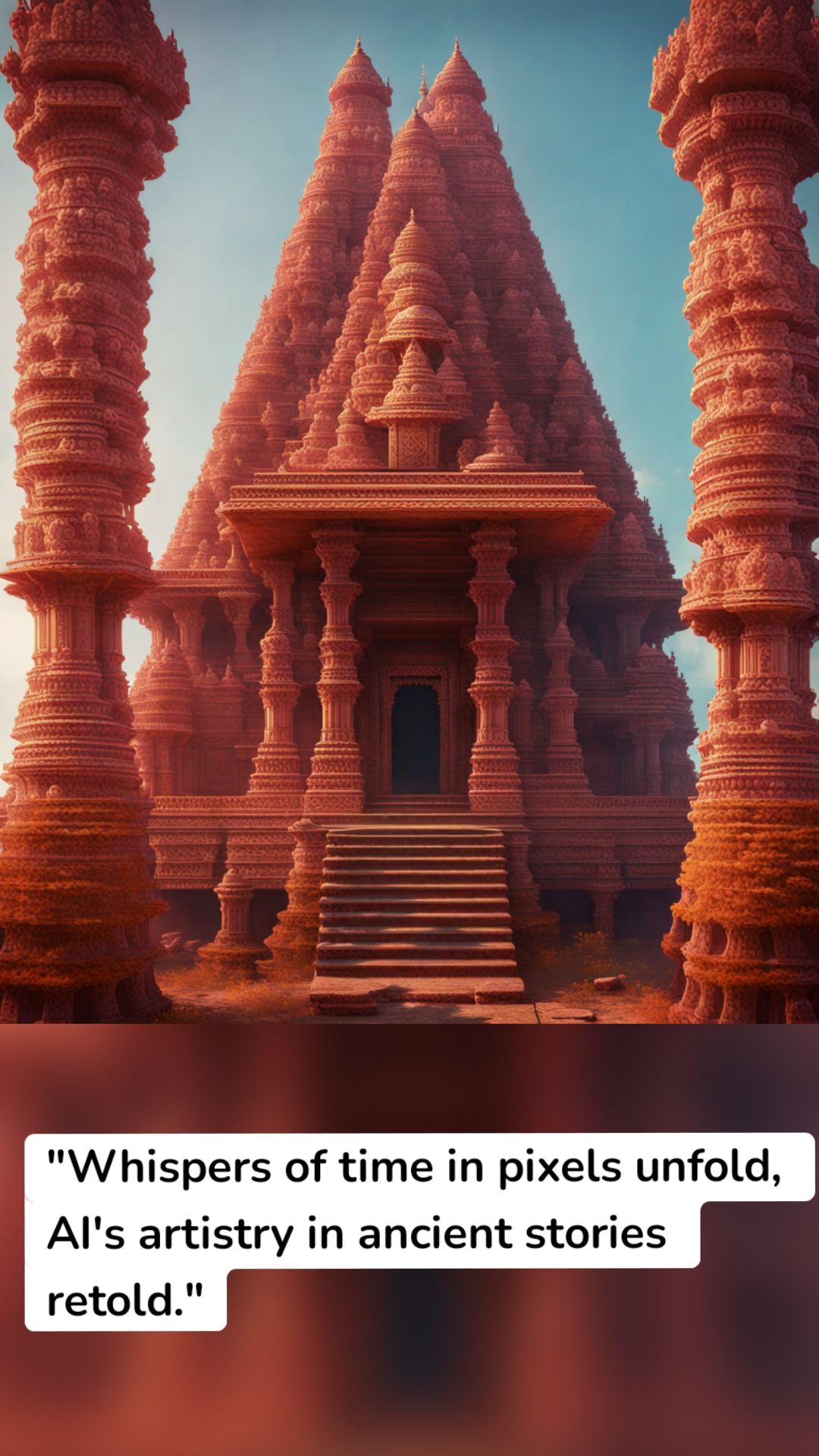 "Whispers of time in pixels unfold, AI's artistry in ancient stories retold."
