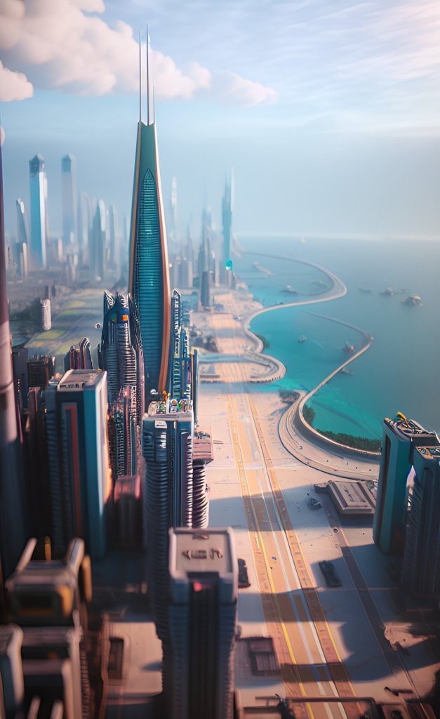 Spectacular view of Chennai's modern skyline at dusk with the Bay of Bengal