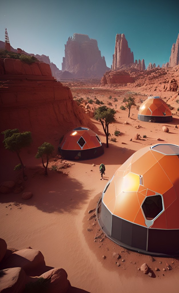 A series of retractable domes, providing protection from the planet's harsh environment